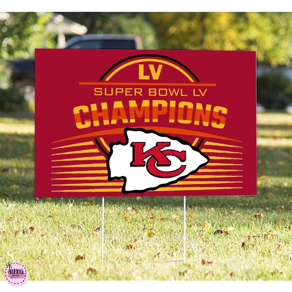 GO CHIEFS Kansas City Chiefs Yard Sign LV SuperBowl Etsy