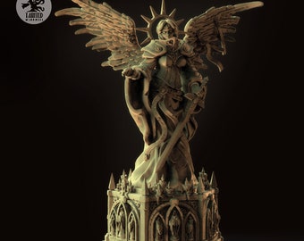 Saint Winged Battle Sister Statue Celestine | 28mm Heroic Scale Resin Model Scenery | Tainted Windmill