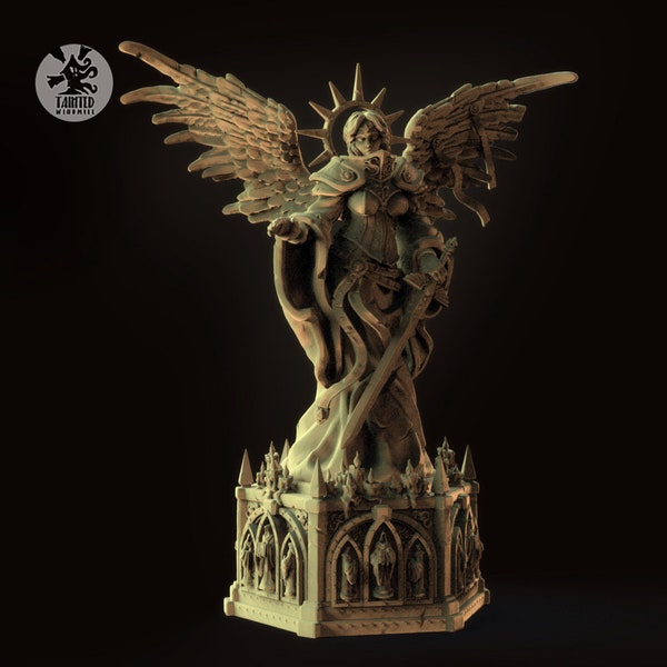 Saint Winged Battle Sister Statue Celestine | 28mm Heroic Scale Resin Model Scenery | Tainted Windmill