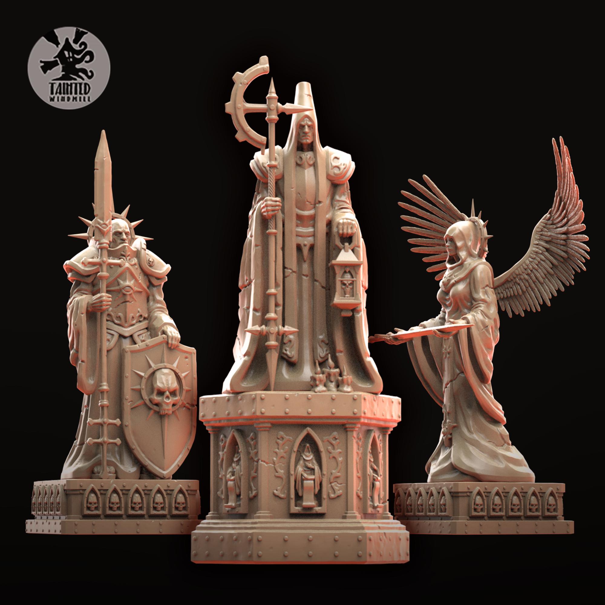 Gothic Statues | 28mm Heroic Scale Resin Model Scenery | Tainted Windmill