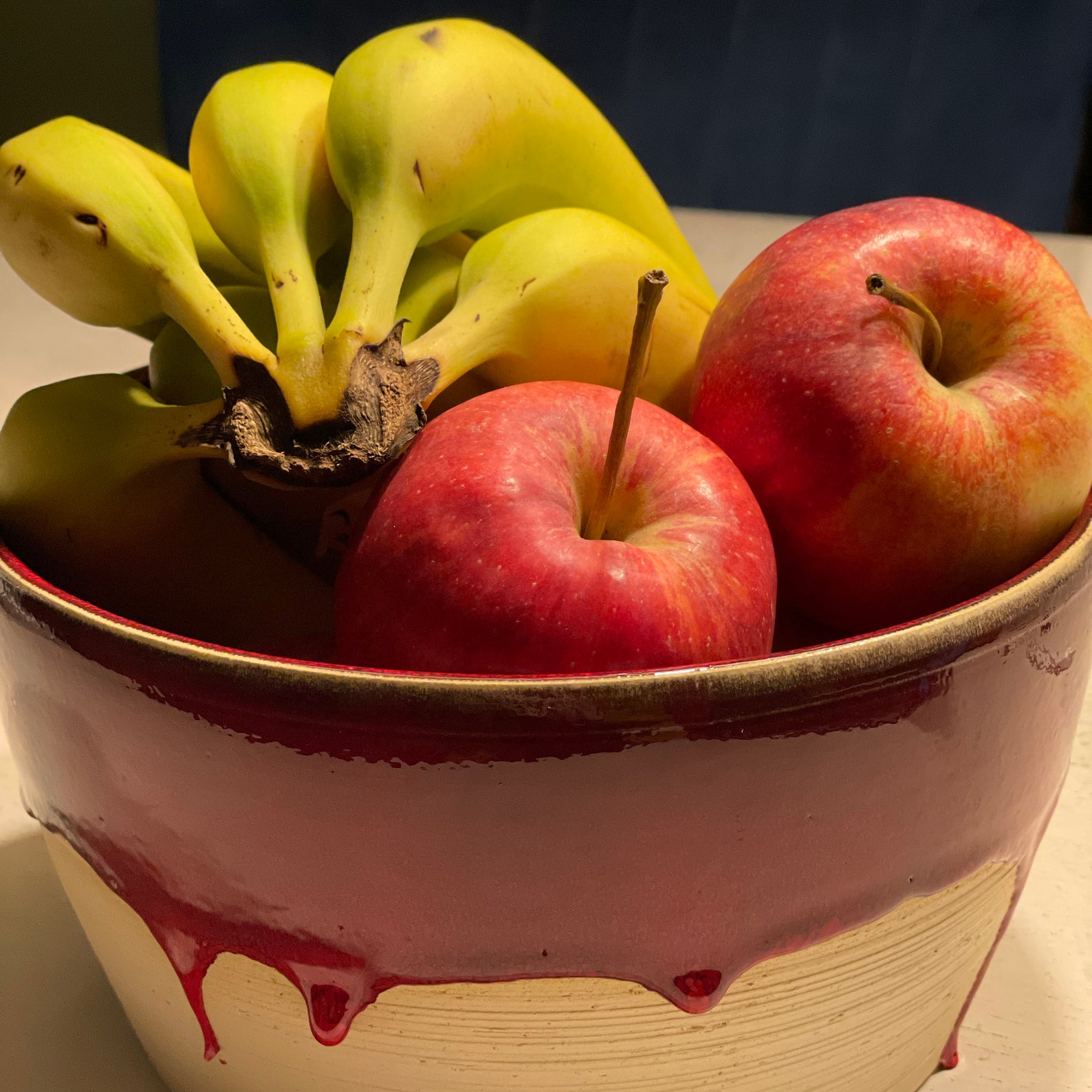Unique handmade red fruit bowl | Etsy