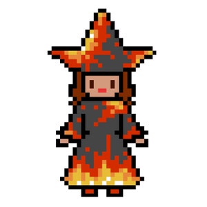 Patrón de punto de cruz de bruja de fuego