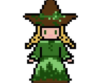 Forest Witch Cross Stitch Pattern