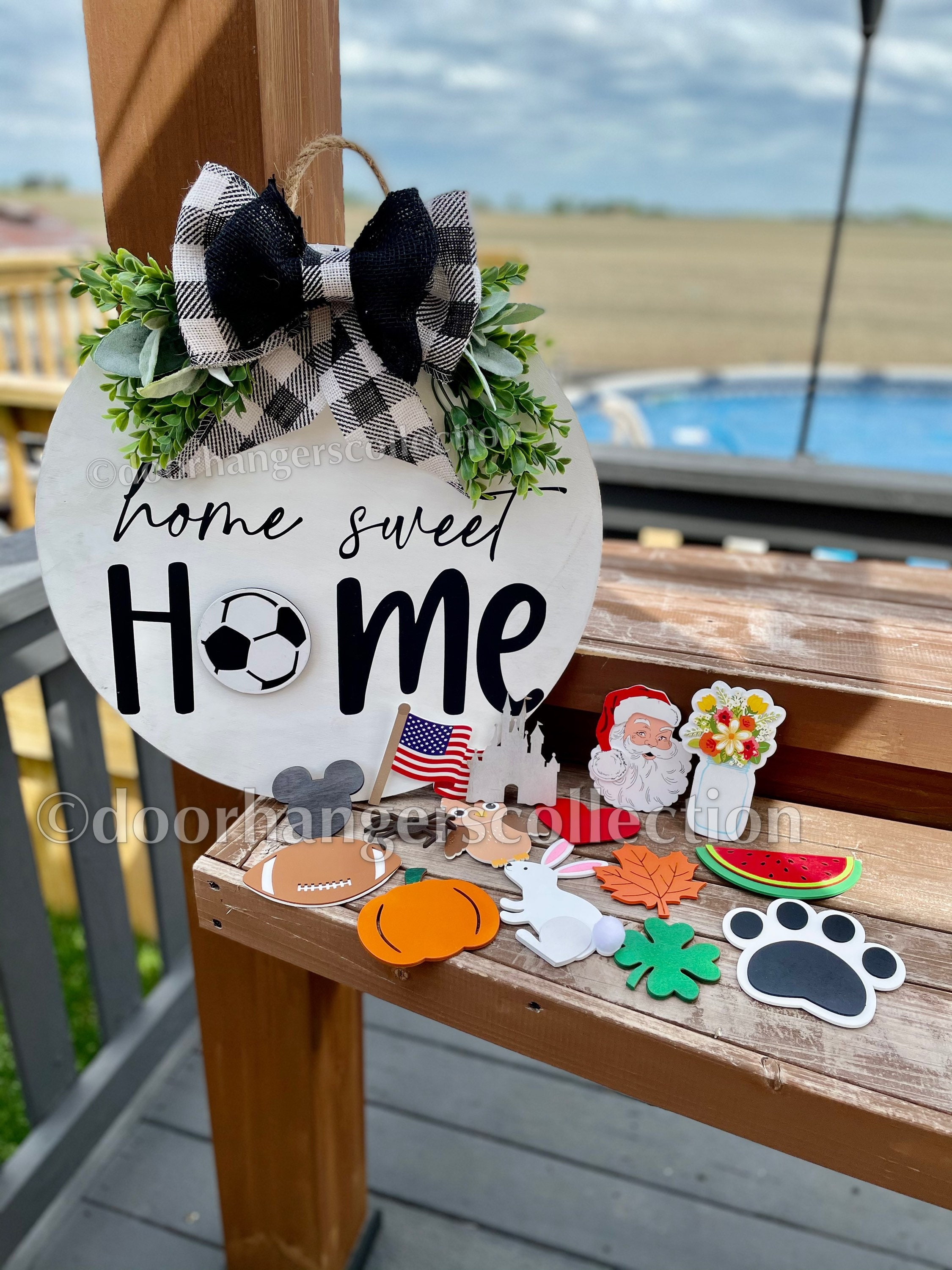 Interchangeable door hanger door decor Interchangeable Etsy