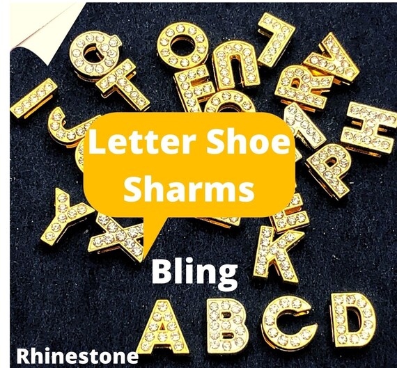 Personalized Letter Shoe Charms for Crocs / Rhinestone Croc Etsy
