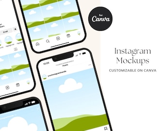 Plantillas de maquetas de Instagram: Perfil, feed, publicaciones e historias (editables en Canva)