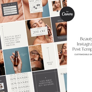 Beauty Instagram Post Templates | Editable in Canva, Modern Instagram Templates, Beauty Instagram Templates, Social Media Canva Templates