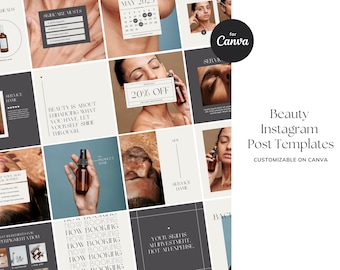 Plantillas de publicaciones de belleza para Instagram (editables en Canva)