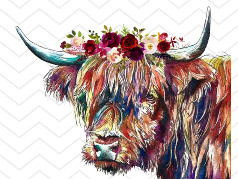 Free Free 159 Flower Silhouette Highland Cow Svg SVG PNG EPS DXF File