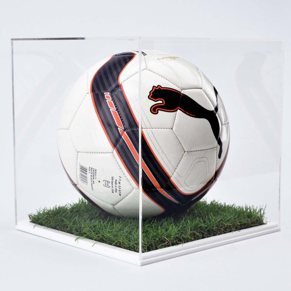 Football Display Case – 10mm White Grass Effect