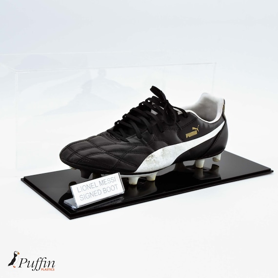 Football Boot Display Case Single With Inscription Plaque Etsy