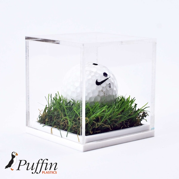 Golf Ball Display Case With Grass Base