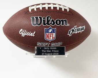 American Football Display Stand With Engraving Landscape