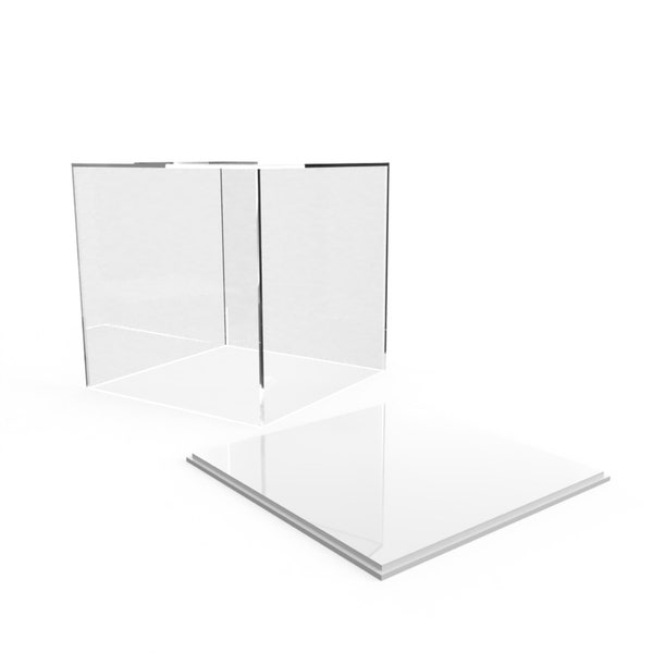 Perspex Acrylic Display Case With White Base