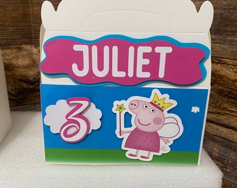 Lot de 12 boîtes cadeaux Peppa pig, boîte de fête Peppa pig, boîtes à pignon Peppa Pig