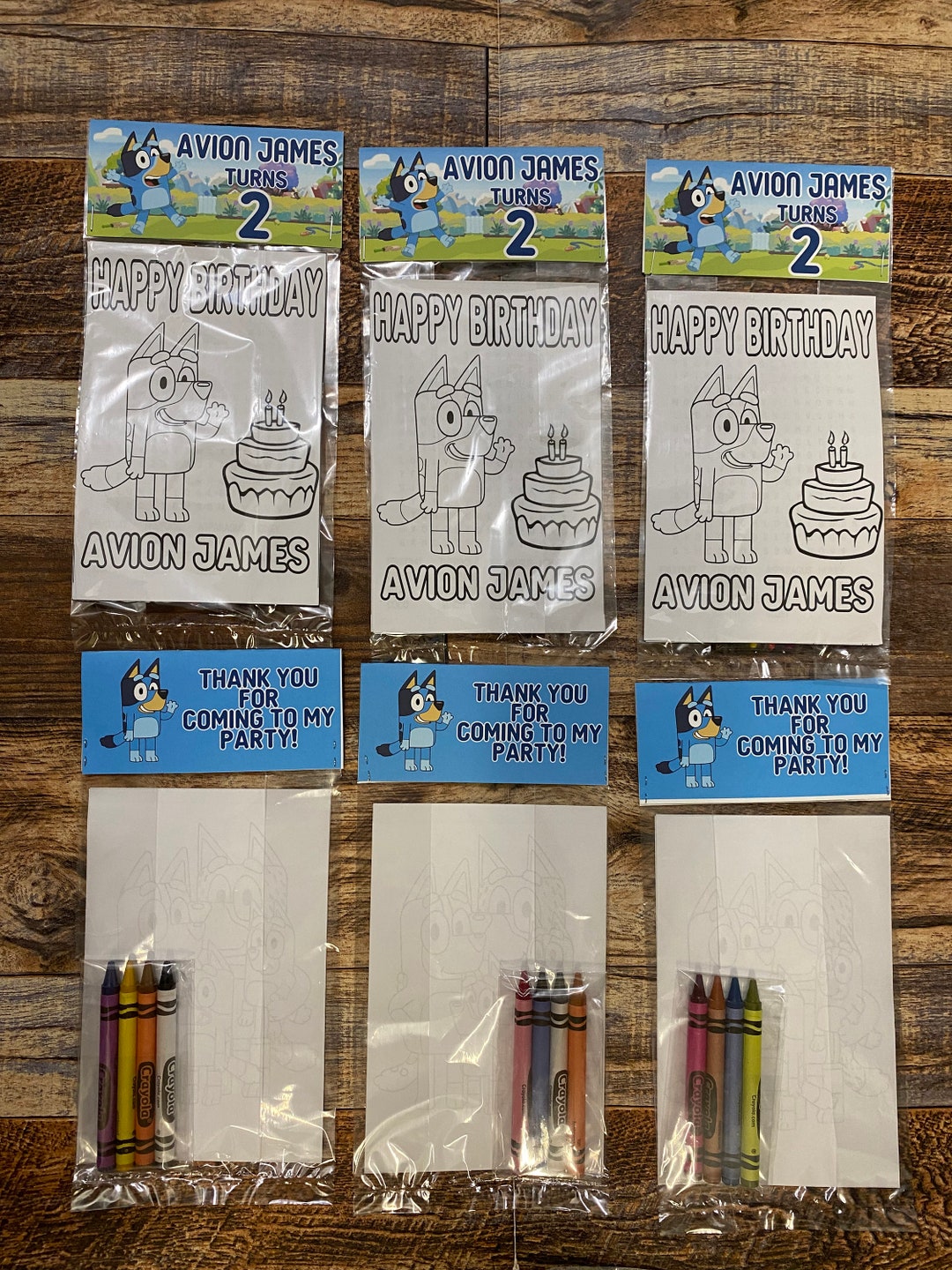 SET OF 12 Bluey Coloring Pages, Crayons Included/party Favors/birthdays