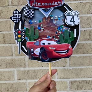 Cars shaker cake topper