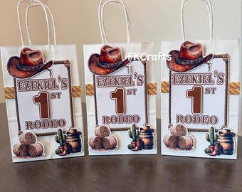 Premiers sacs de friandises de rodéo, sacs de fête de rodéo, sacs de friandises personnalisés, lot de 12