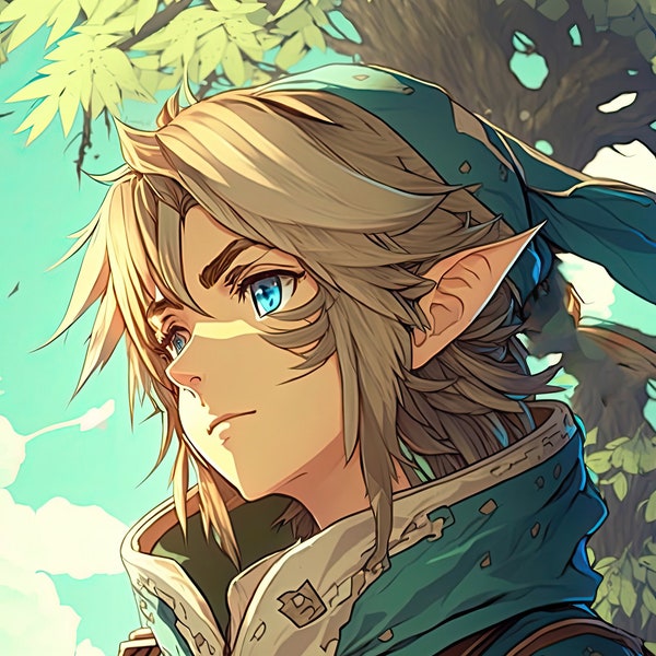 Link | Poster Art Print Anime Art Illustration Art for Wall Art Decor Art Anime Illustration Video Game Art