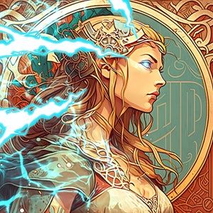 Goddess of Thunder | Poster Art Print Comic Art Illustration Art for Wall Art Decor Art Nouveau Illustration Vintage Art