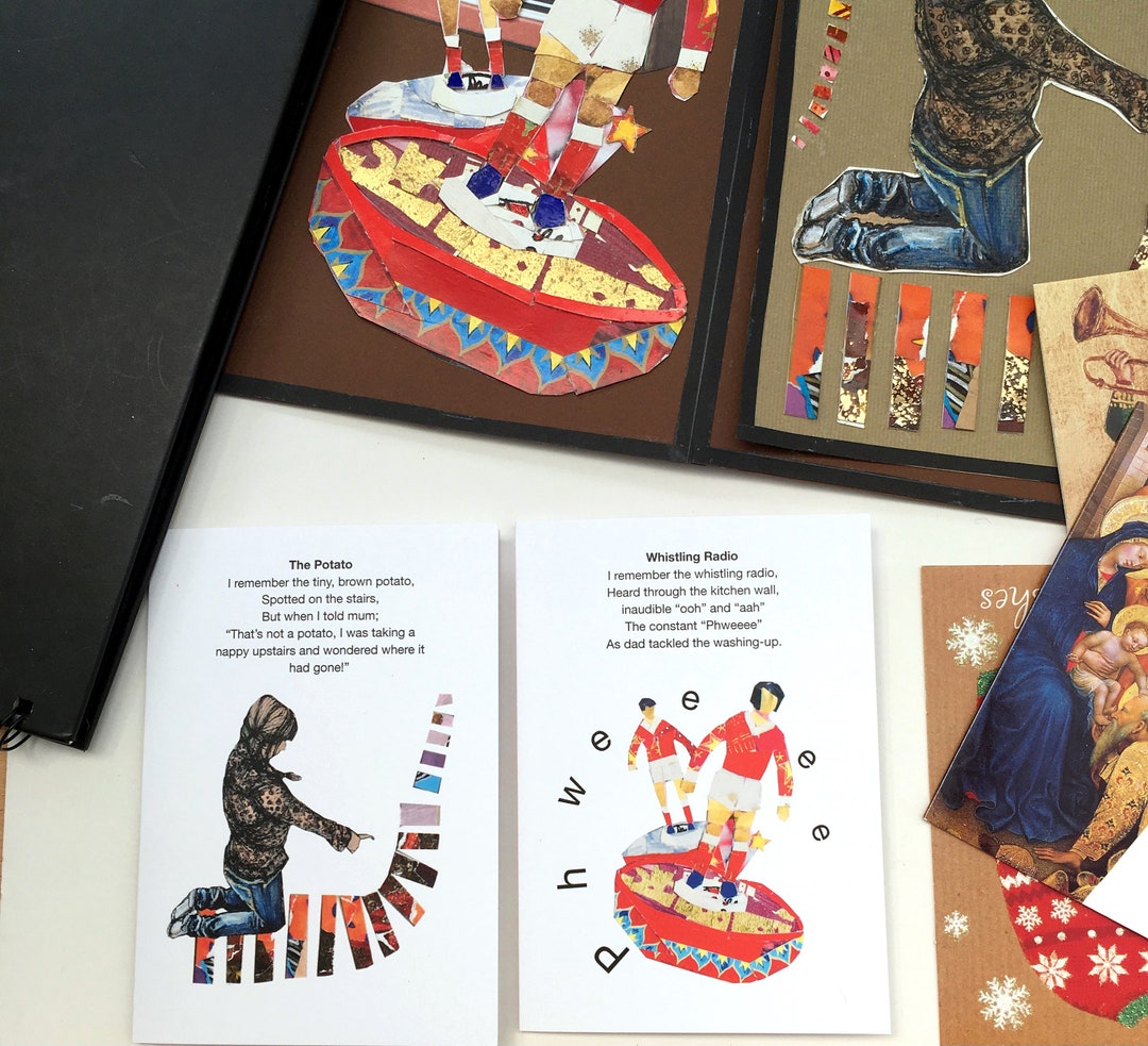 Childhood Memories Note Card Set A6 Size With Collage & Poem Design ...