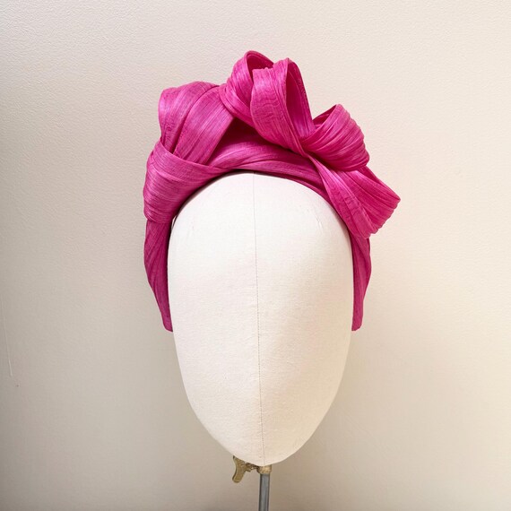 Fushia Fascinator Headband, one size flexible. Fuchsia Pink Feather Fascinator Headband Headpiece Races  main image 3