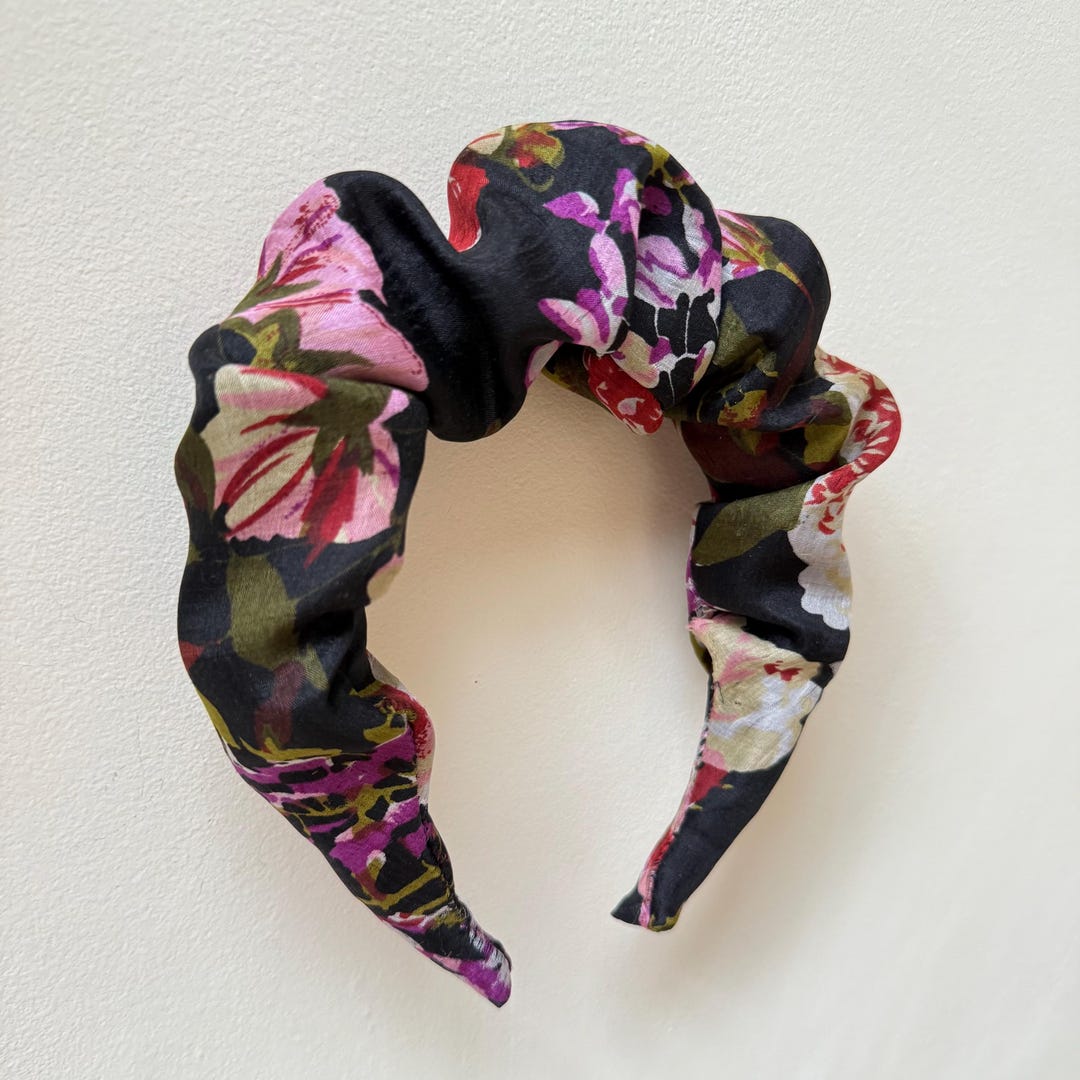 Luxury and chic Ruffle Headband ✨✨✨? Silky Headband | Luxury Handmade Satin | Ruffle Crown Hair  main image 2