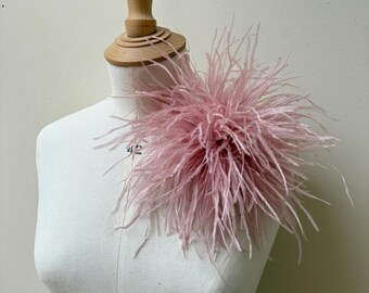 Powder Pink Feather Brooch Corsage Pin, Oversized Ostrich Feather Pin il_fullxfull.7692177491_1e0a.jpg main image 3