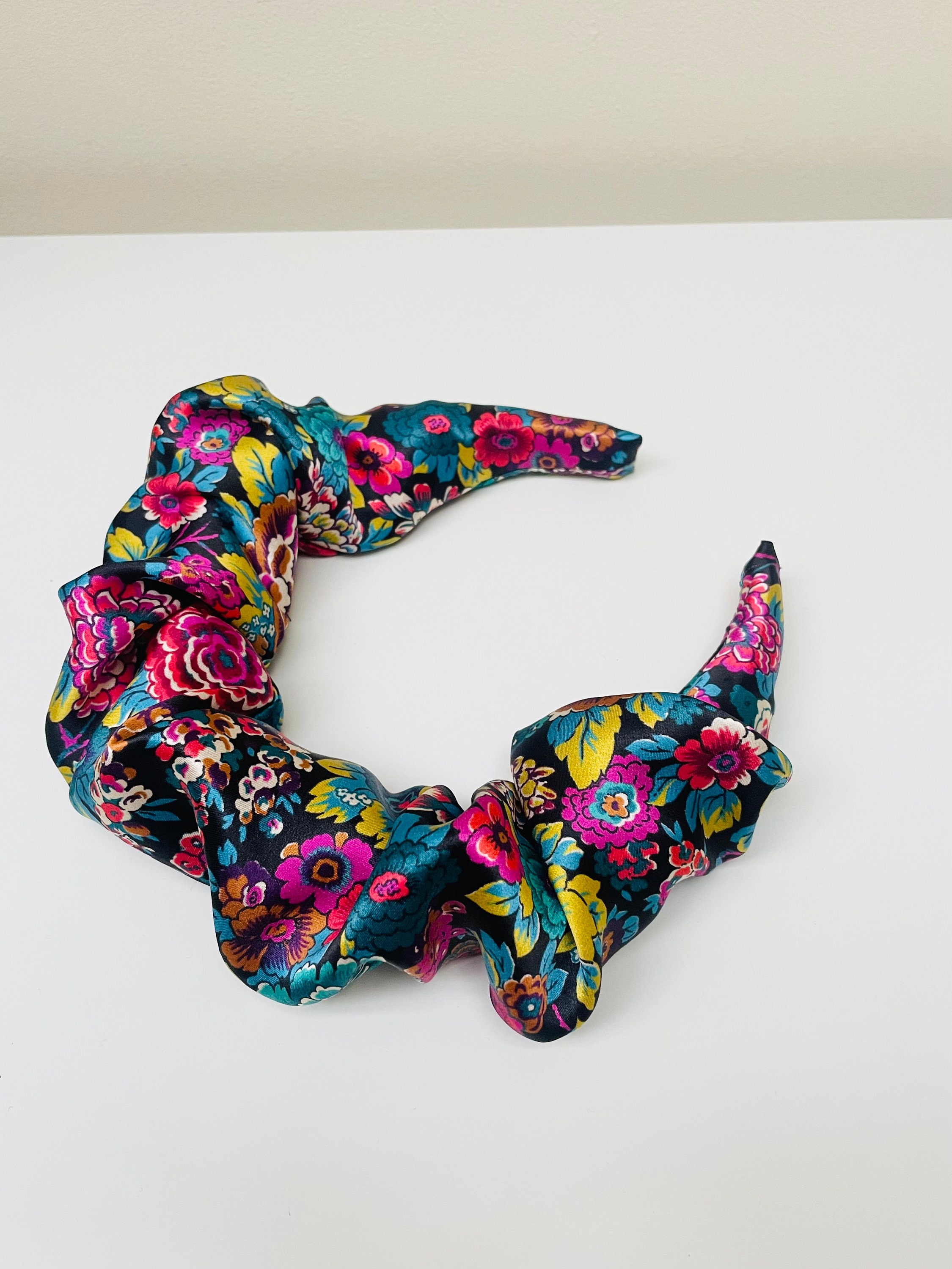 Liberty London Silk Floral Headband, Ruched Ruffle, Occasion 