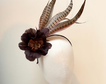 Fasan Feder Fascinator, Stirnband, Royal Ascot Hut, Cheltenham, Derby Renntag Kopfschmuck
