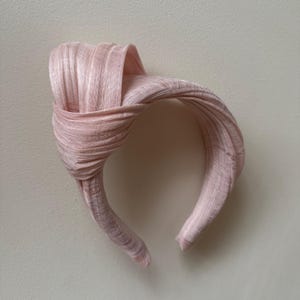 Pink fascinator headband, silk abaca statement headpiece for weddings, ascot derby image 2