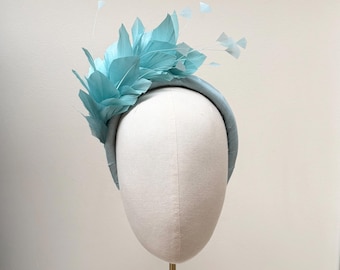 Duck Egg Blue Feather Fascinator Hair Clip - Etsy display picture 2