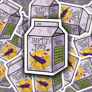 Beetle Juice, Waterproof Sticker, Juice Box, Laptop Sticker, Hydro Flask Sticker, Beetle Sticker