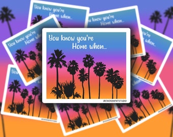 Palm Tree Sticker, Nature Sticker, Beach Sticker, Laptop Sticker, Sunset Sticker, Summer Sticker