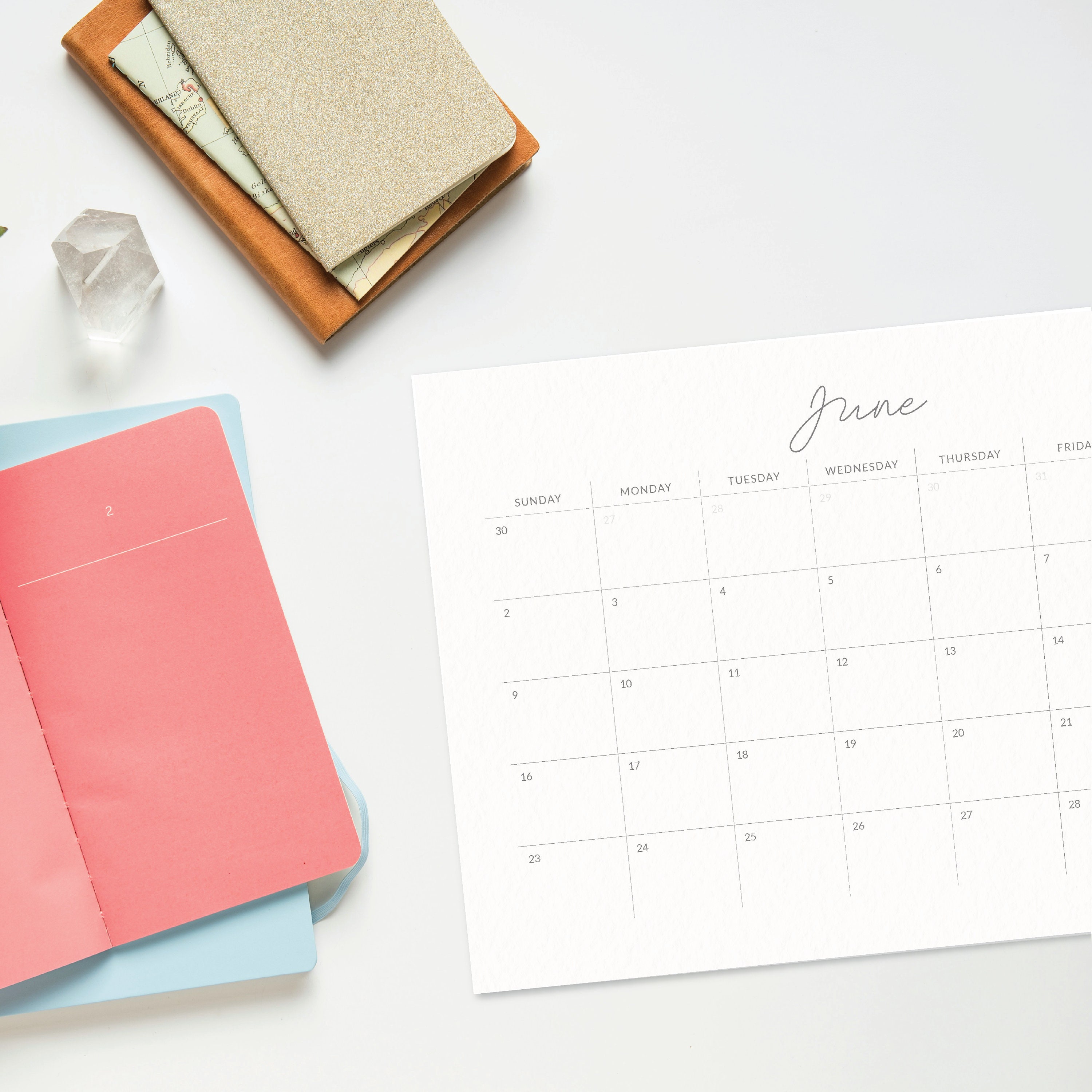 A4 Calendar PDF Printable File - Stylish and Minimal - Etsy