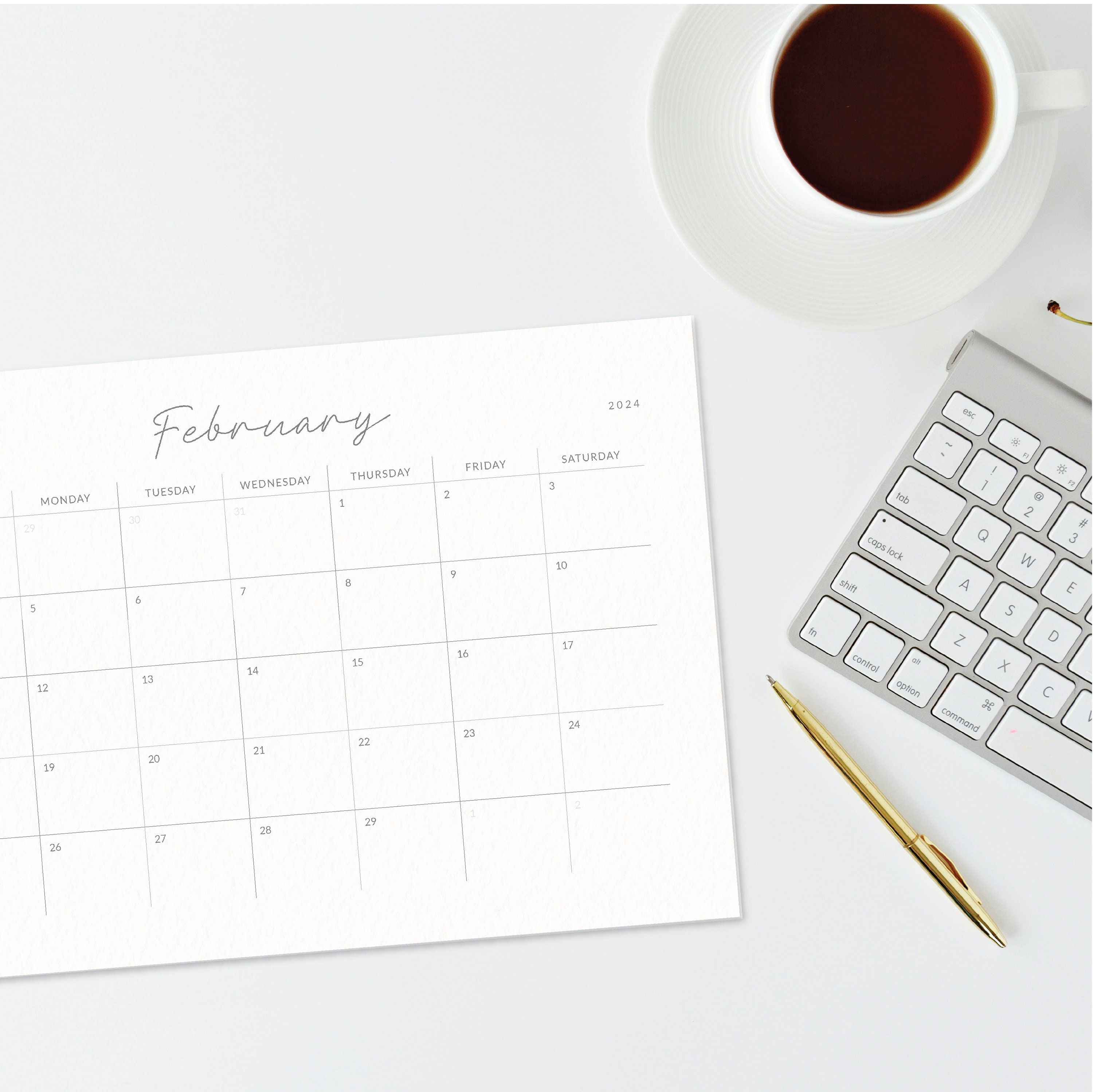 A4 Calendar PDF Printable File - Stylish and Minimal - Etsy