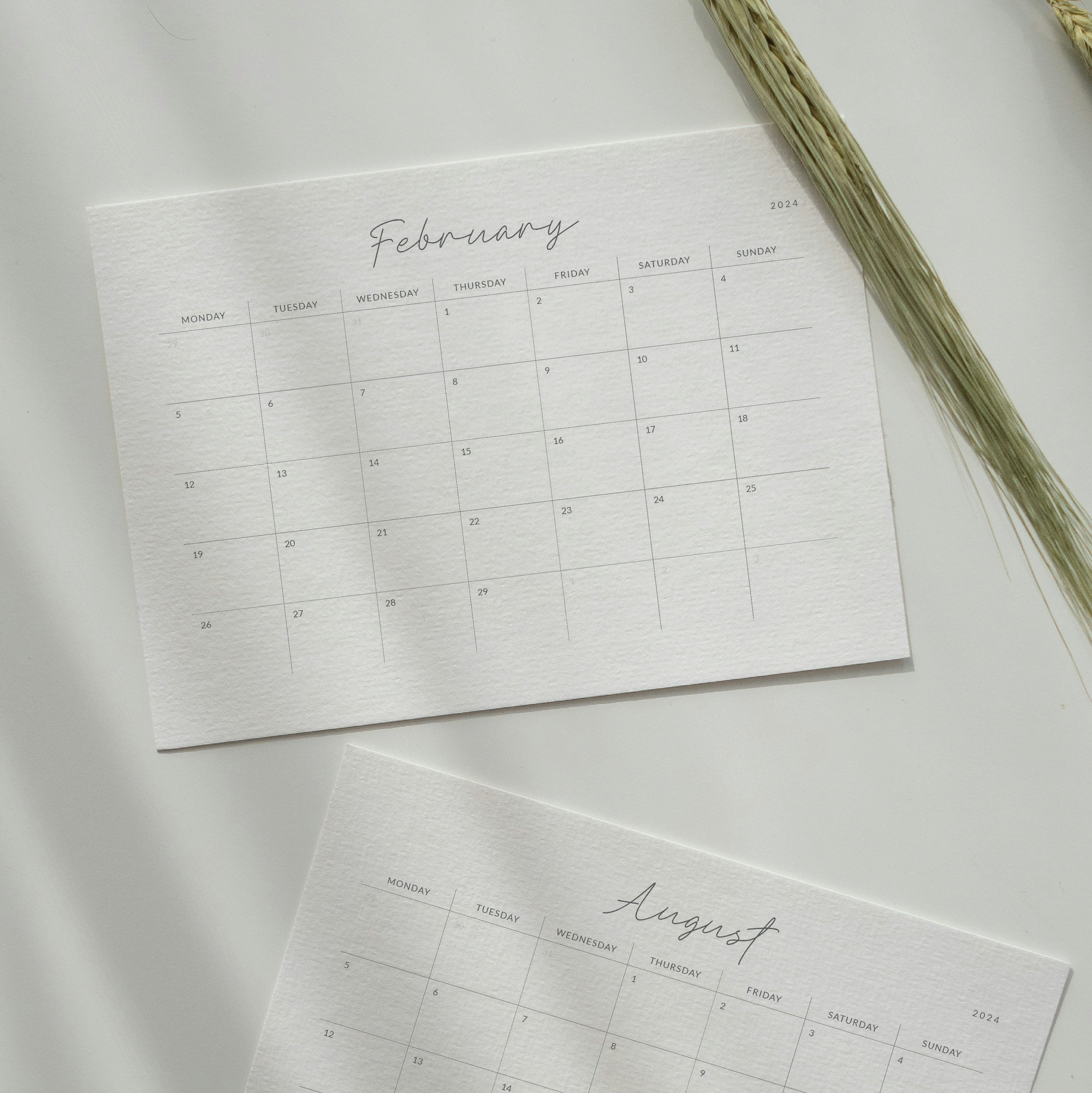 A4 Calendar PDF Printable File - Stylish and Minimal - Etsy