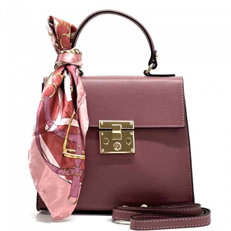The Bella Mini Leather HandBag from Florence, Italy Antique Pink