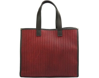 The Elsa Boston Leather Tote Bag from Florence, Italy