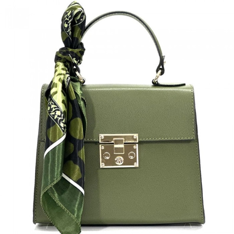 The Bella Mini Leather HandBag from Florence, Italy Pastel Green