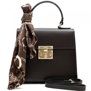 The Bella Mini Leather HandBag from Florence, Italy Dark Brown