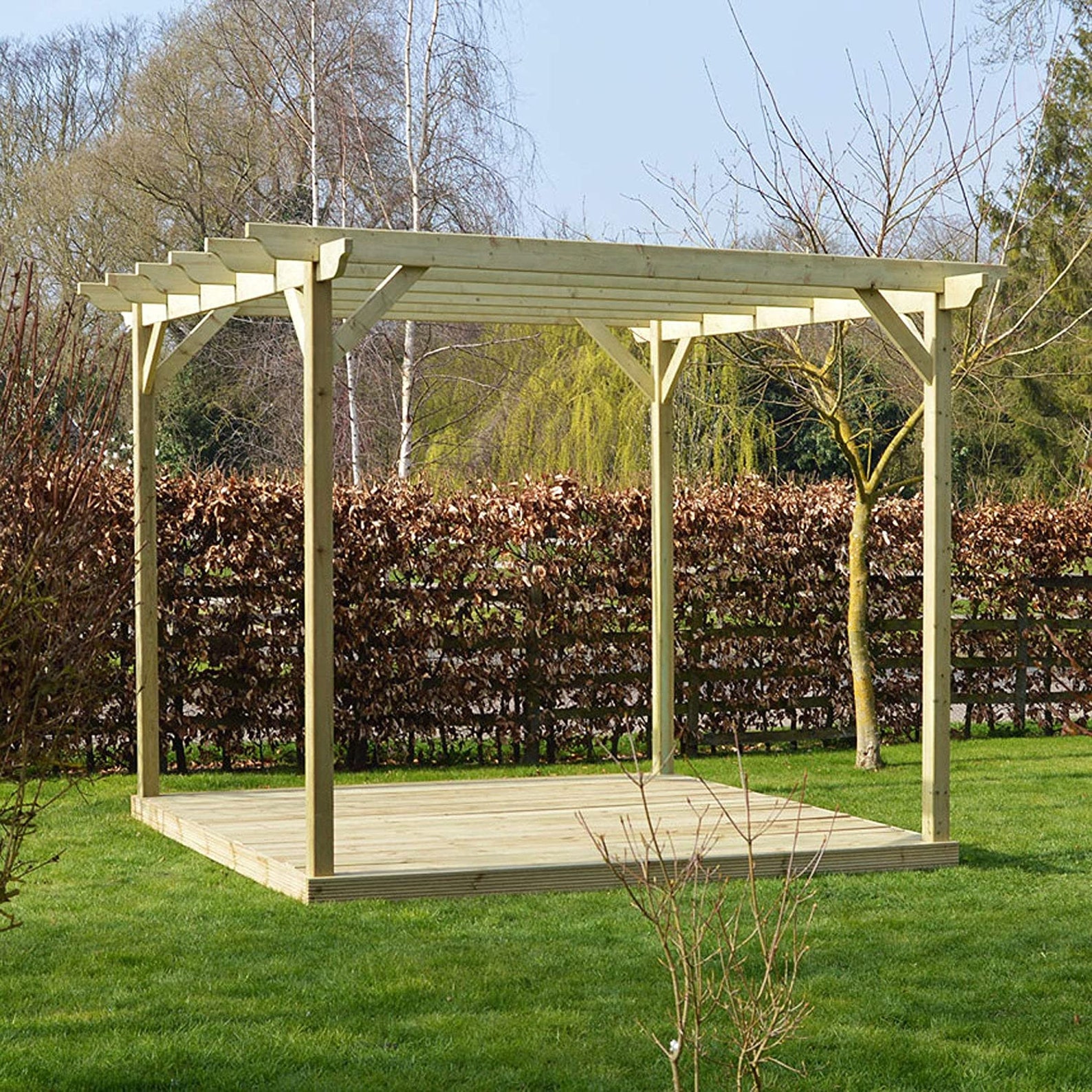 Decking Kit With Pergola 2.4m x 2.4m Garden Decking Etsy