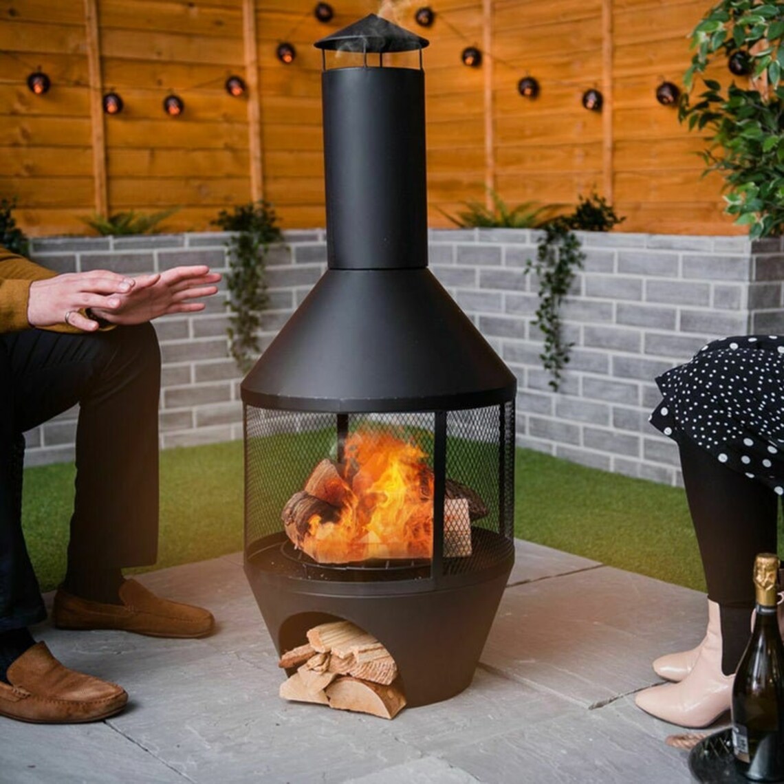 Garden Large Chiminea Outdoor Patio Log Burner Fire Pit Heater Etsy