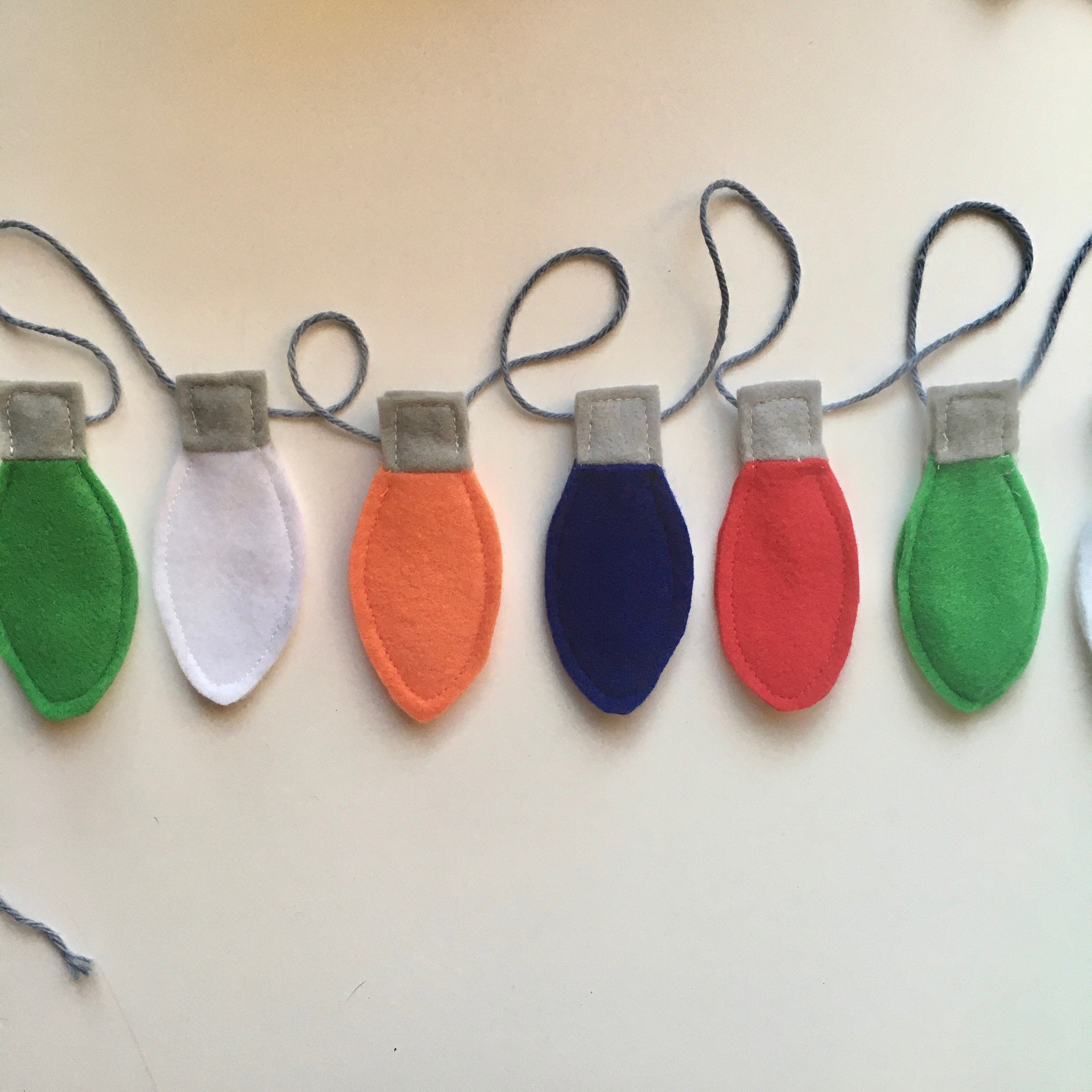 Vintage Christmas Lights Garland Felt Christmas Garland Etsy