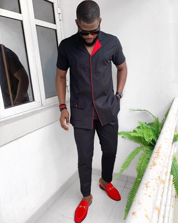 Black and best sale red african dress