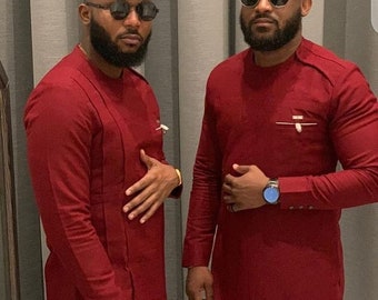 African men's clothing, African wear, African attire for men.