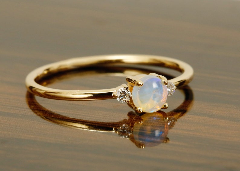 14k Solid Gold  RingOpal RingDesigner Ring Birthstone RingStatement RingJune Birthstone RingColor stone RingPartywear RingRing