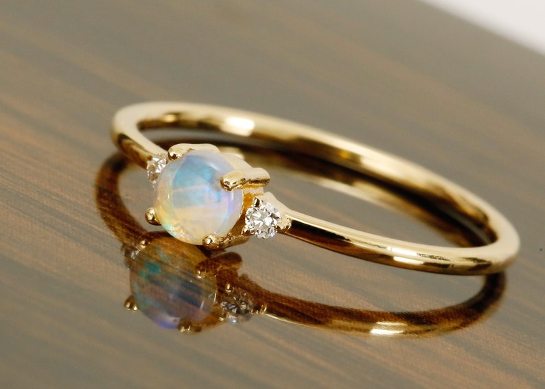 14k Solid Gold RingOpal RingDesigner Ring Birthstone RingStatement RingJune Birthstone RingColor stone RingPartywear RingRing