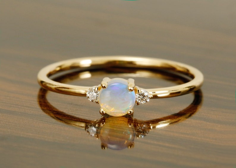 14k Solid Gold RingOpal RingDesigner Ring Birthstone RingStatement RingJune Birthstone RingColor stone RingPartywear RingRing