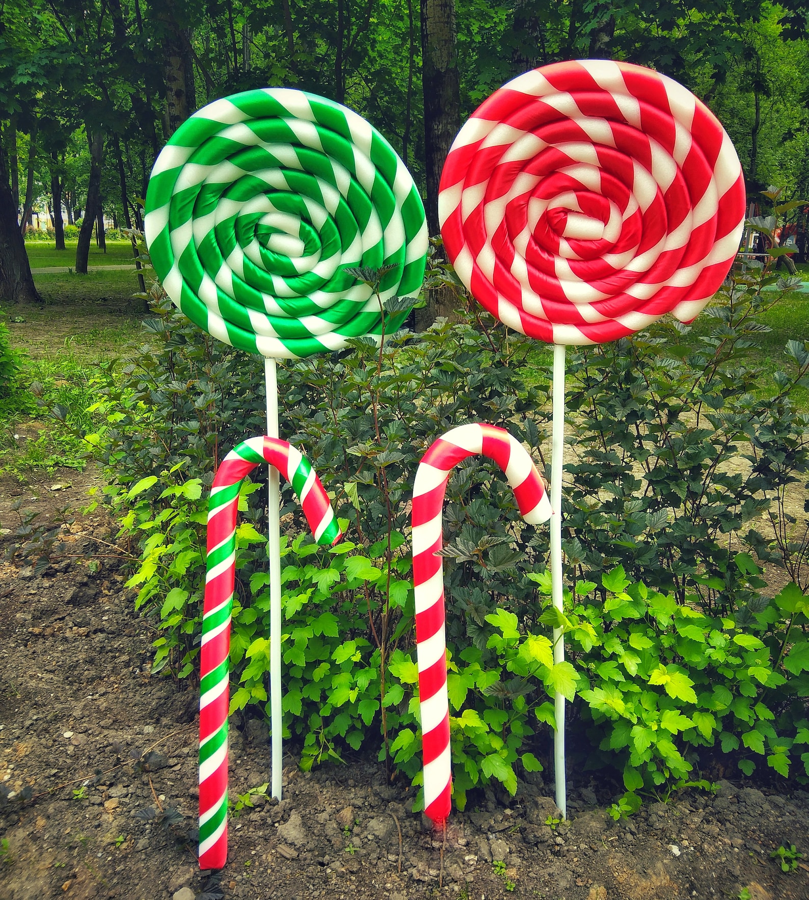 Large fake candy cane decoration Candyland outdoor Etsy